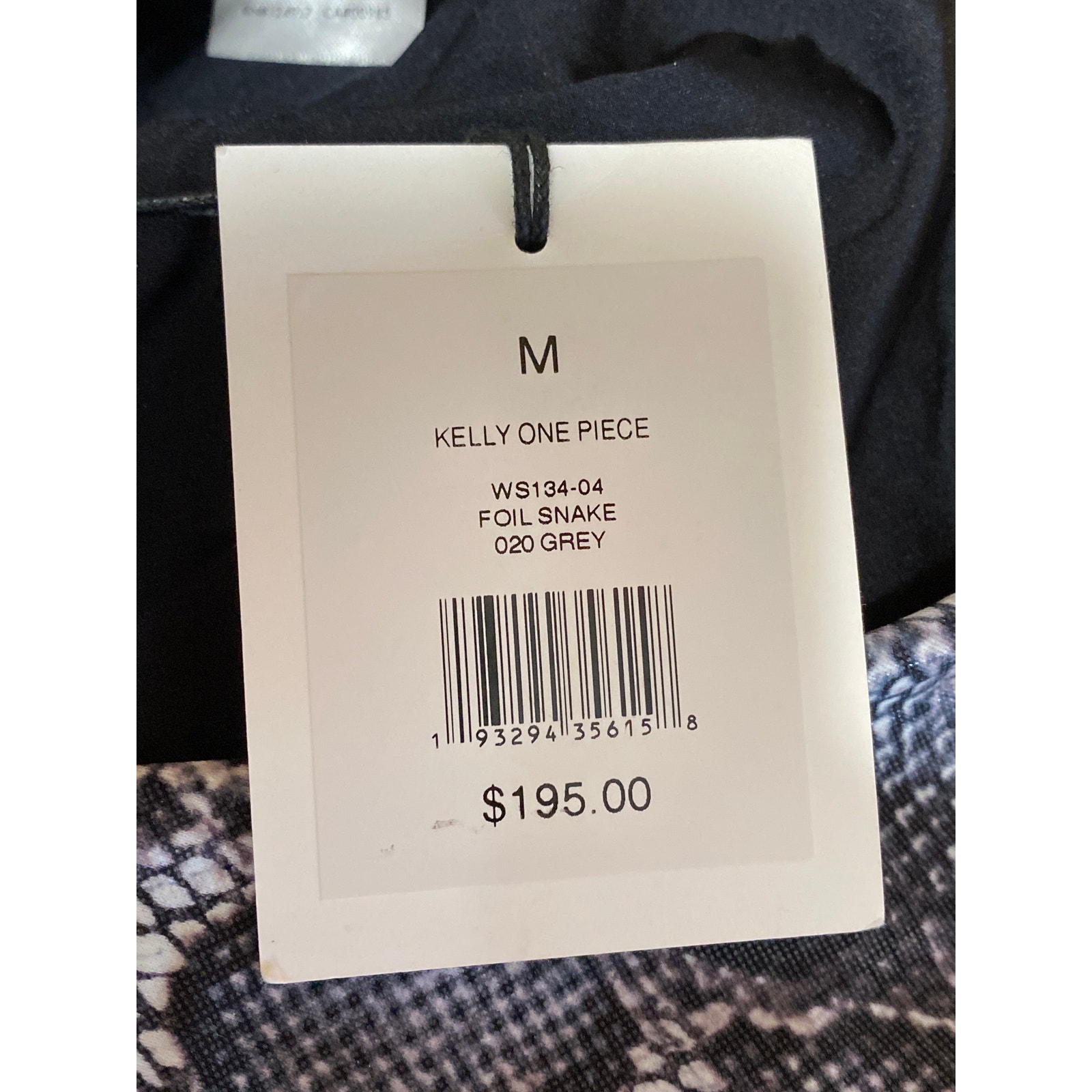 New Onia Kelly Gray Snakeskin Print Sleeveless Scoop Neck One Piece Swimwear M — image 4 of 5